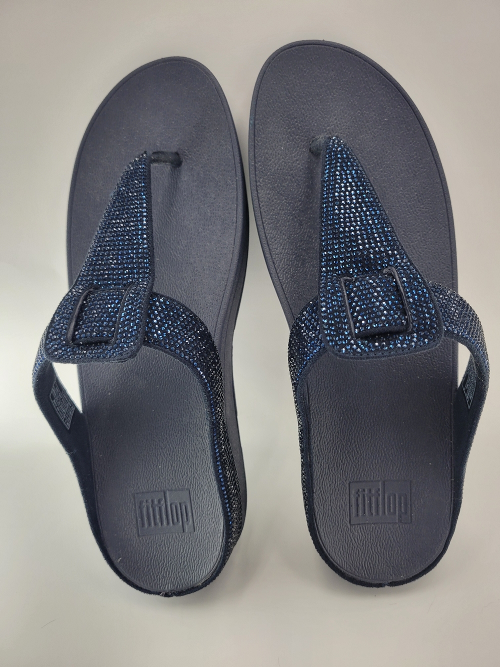 FitFlop Navy Sparkle Toe-Post Sandals